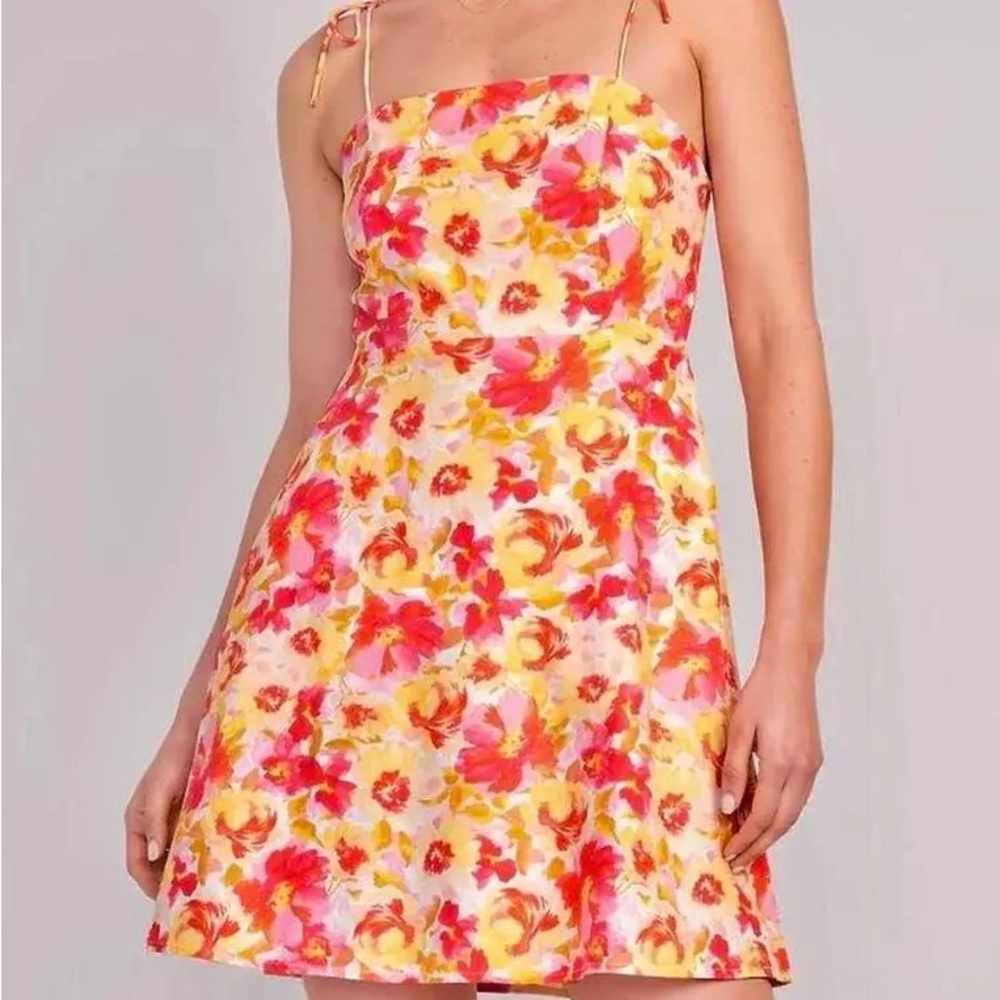 Old Navy Linen Floral Print Women's Dress